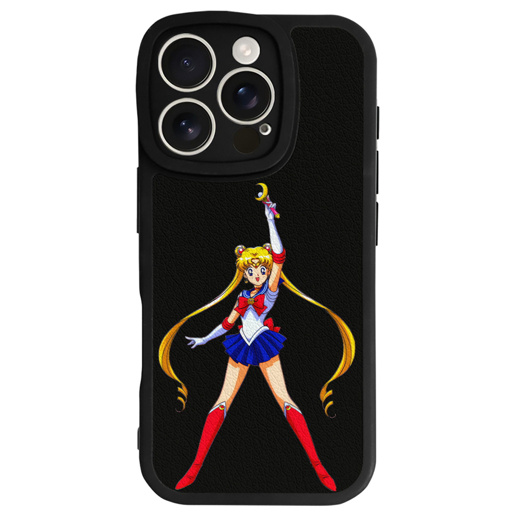 （画像用） 美少女戦士セーラームーン 月野 うさぎ つきの うさぎ Sailor Moon Tsukino Usagi 【iPhone 16シリーズ対応】シリコンスマホケース（レザー調） 材質：シリコン